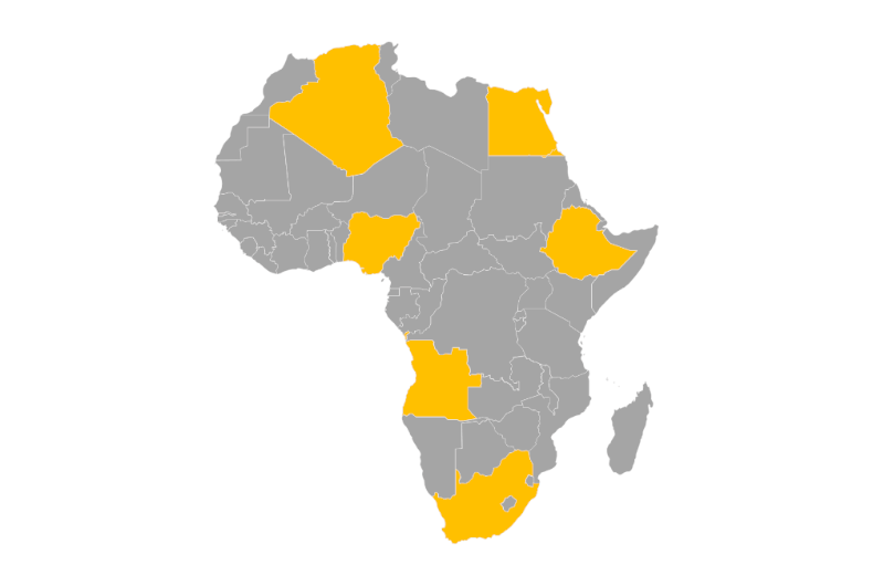 Editable map of Africa