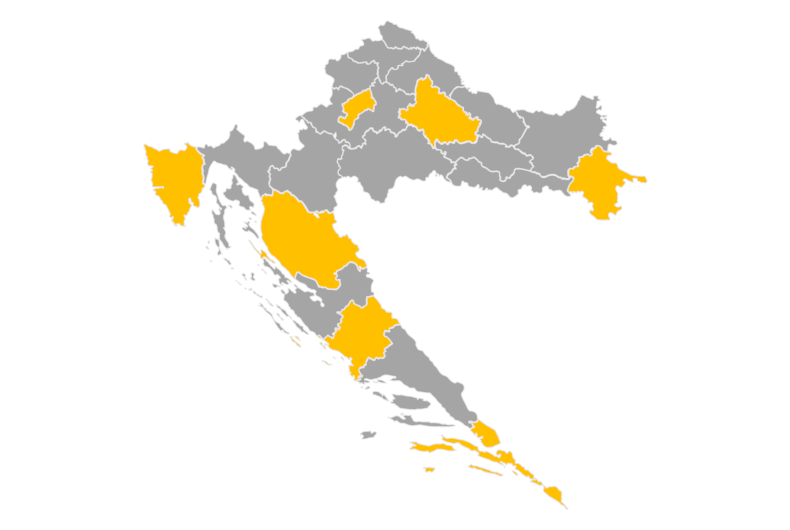 Download editable map of Croatia
