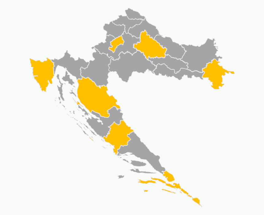 Download editable map of Croatia