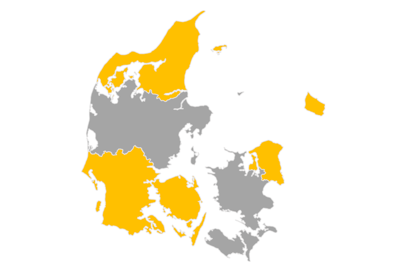 Editable map of Denmark