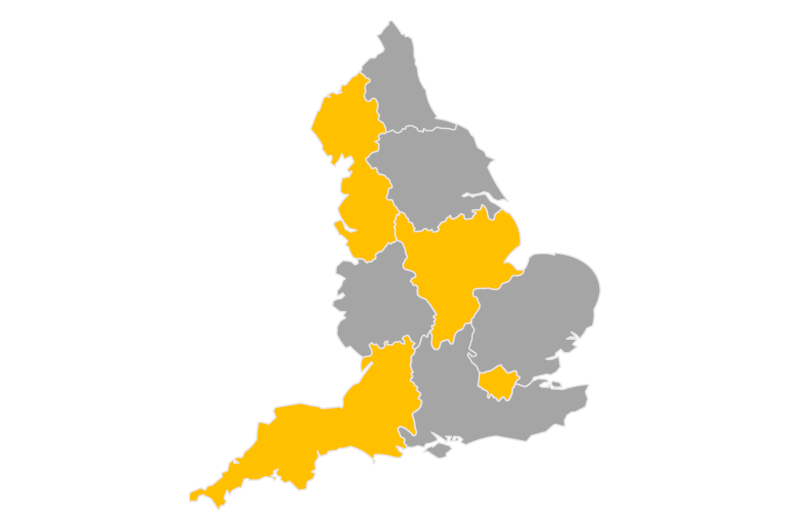 Download editable map of England