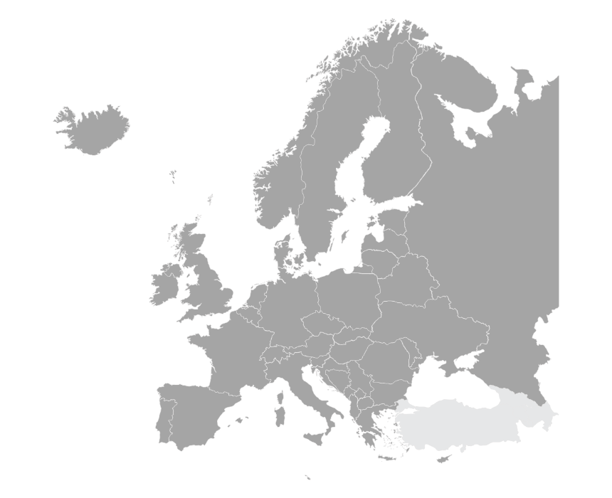 Download editable map of Europe