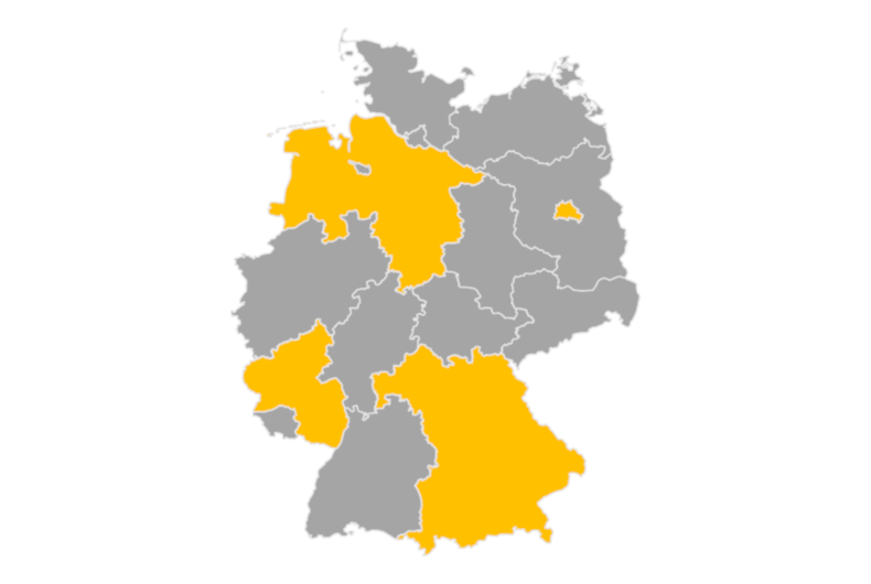 Editable map of Germany