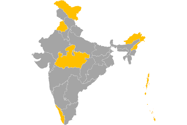 Editable map of India