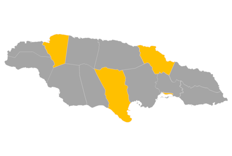 Download editable map of Jamaica