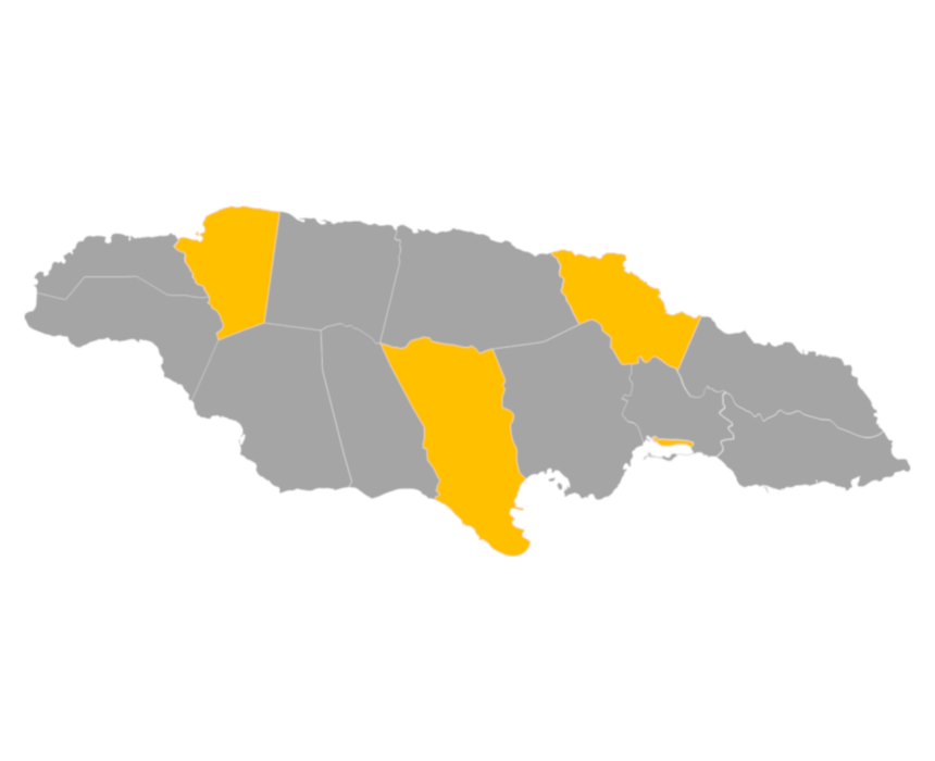 Download editable map of Jamaica