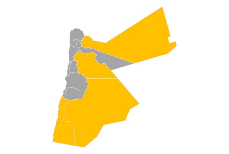 Download editable map of Jordan