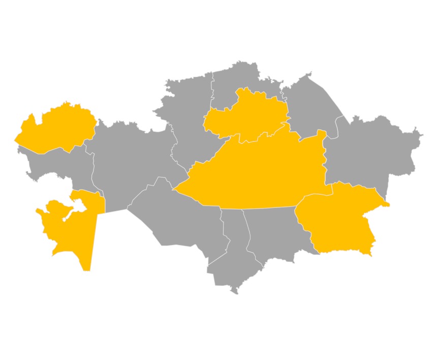 Download editable map of Kazakhstan