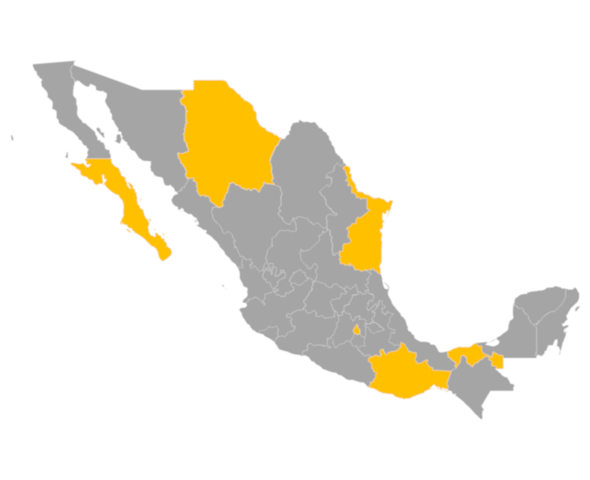 Download editable map of Mexico