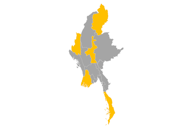 Download editable map of Myanmar