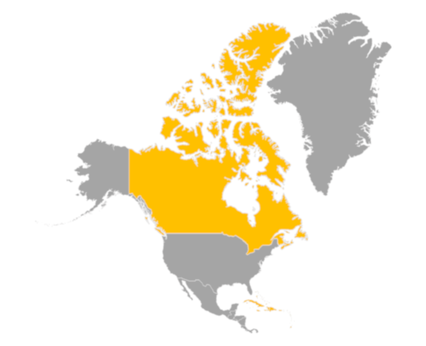 Download editable map of North America