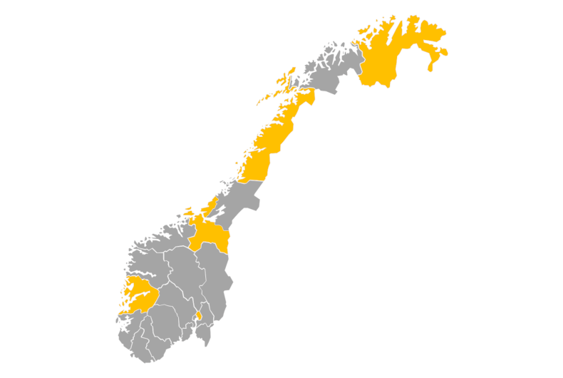 Download editable map of Norway