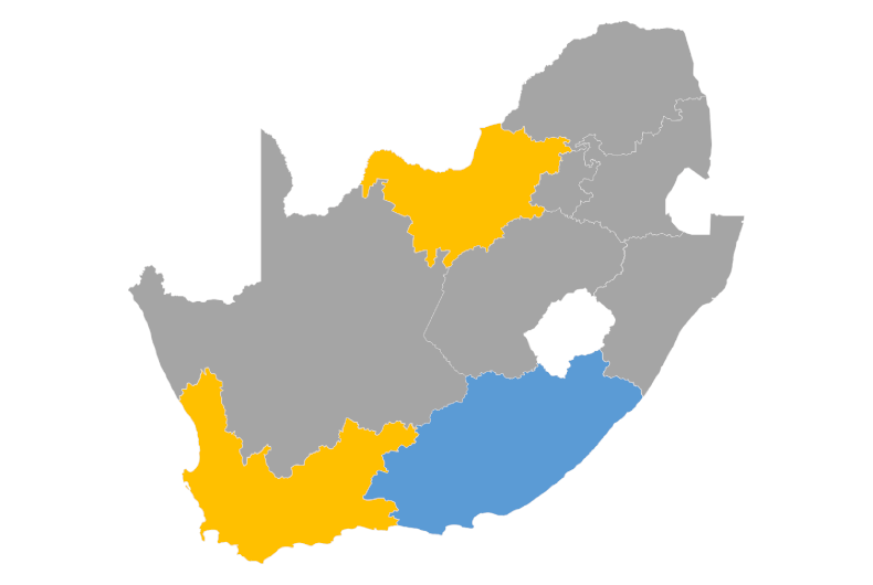 Editable map of South Africa