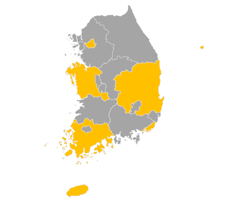 Download editable map of South Korea