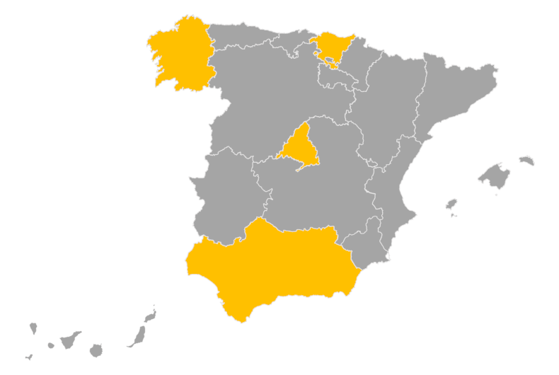 Download editable map of Spain