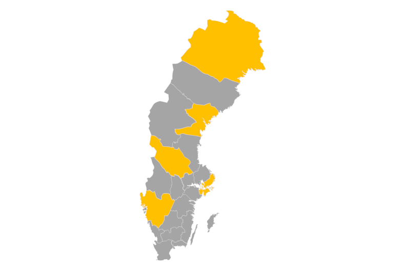 Download editable map of Sweden