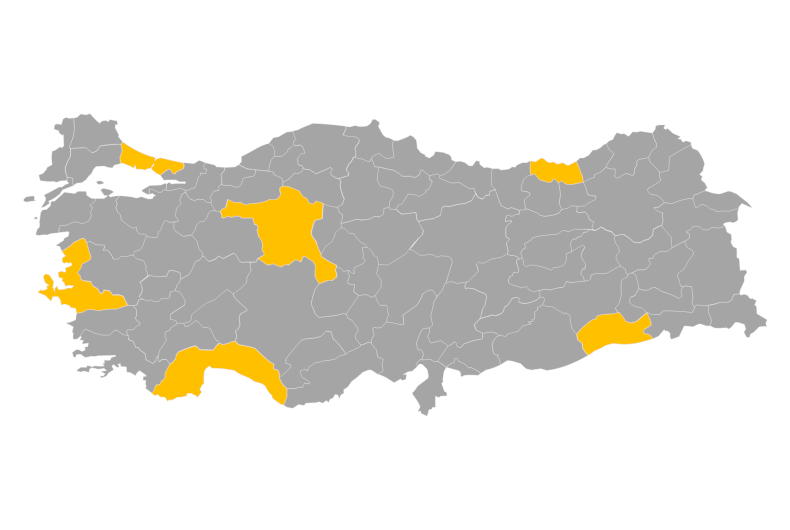 Download editable map of Turkey