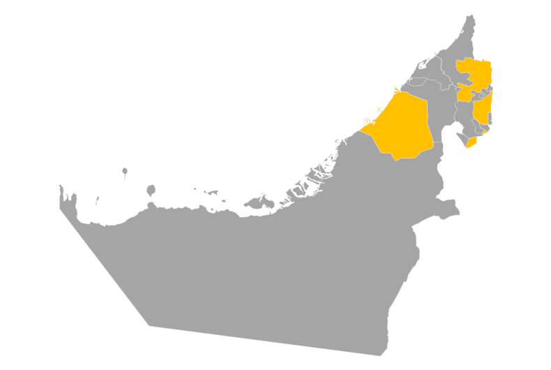 Editable map of UAE