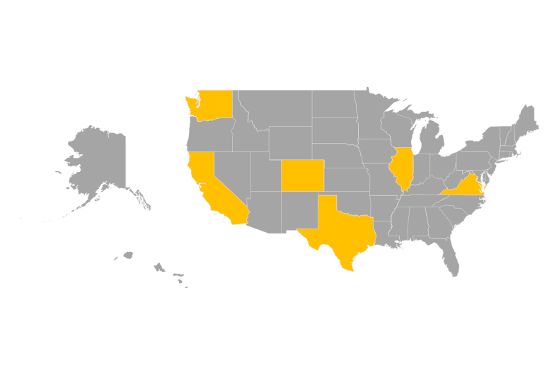 Editable map of USA