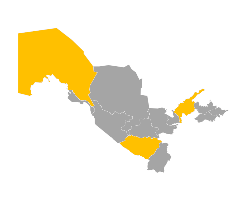 Download editable map of Uzbekistan