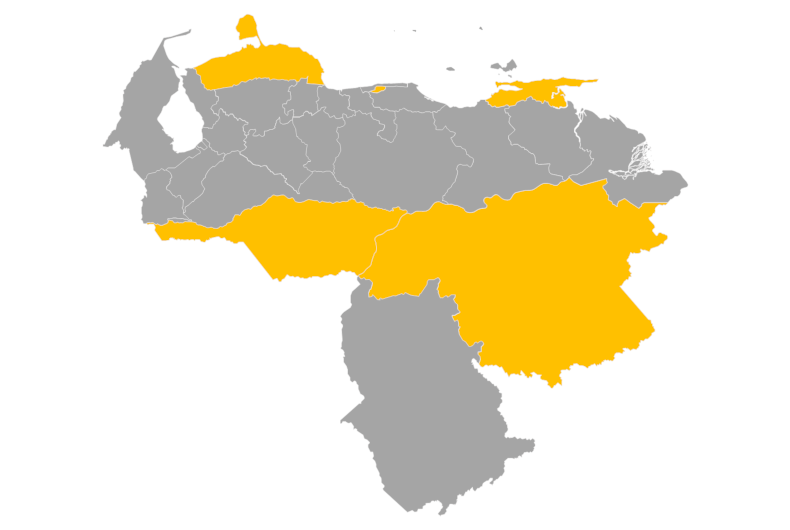 Editable map of Venezuela