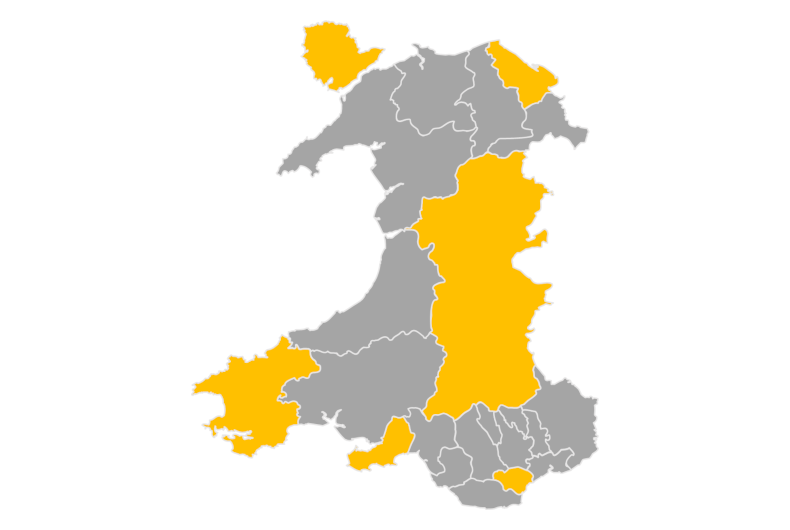 Download editable map of Wales
