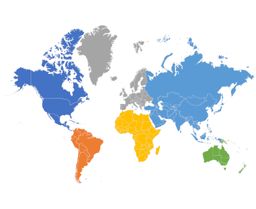 Download editable map of World with Country Borders